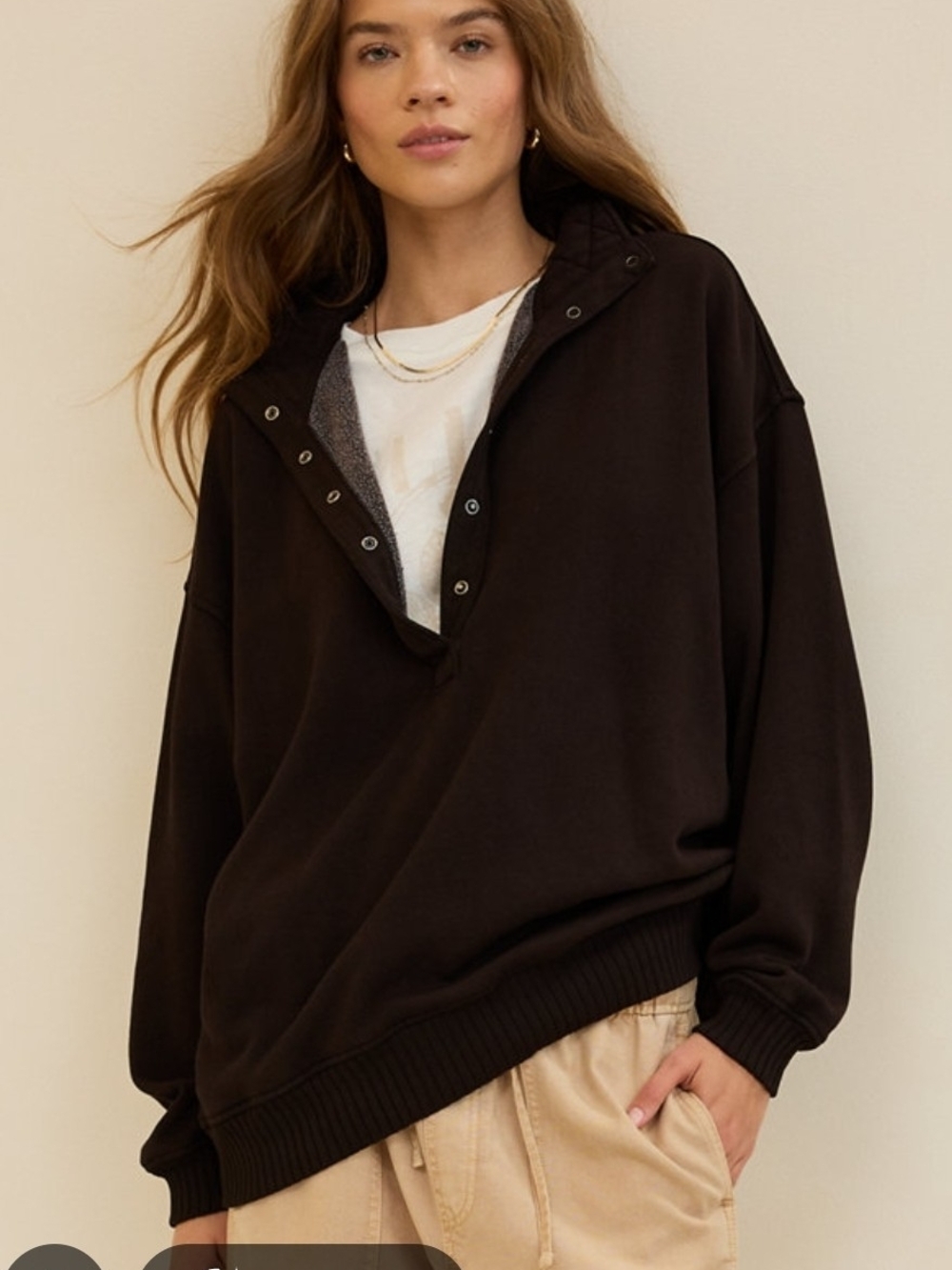 Aerie Oh Snap Sweatshirt — Brown